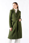 Green Long Coat With Belt woman Barone firenze - 4