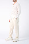 Korean Collar Shirt in Textured Cotton  Barone firenze - 3