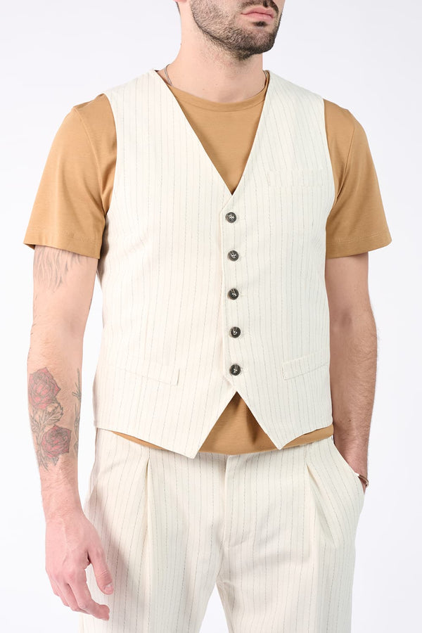 Men's Pinstripe Vest uomo Barone firenze
