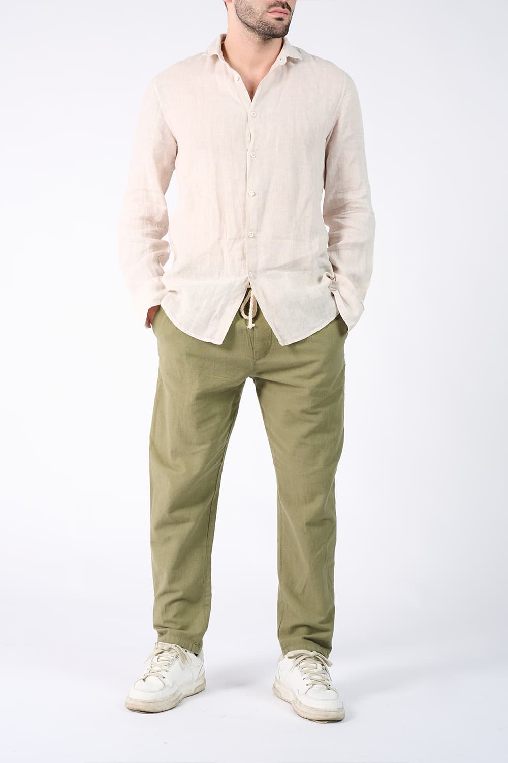 Men's Linen Shirt man Barone firenze - 2