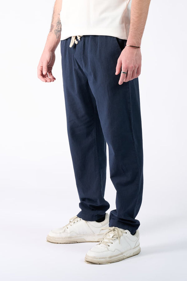 Linen Trousers with Elastic man Barone firenze