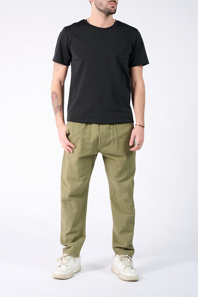 Linen Trousers with Elastic
