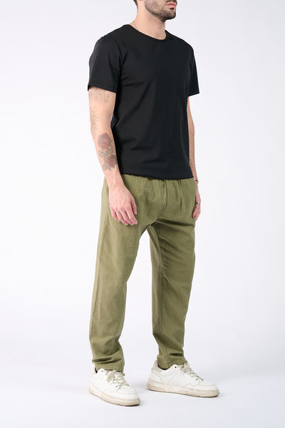 Linen Trousers with Elastic