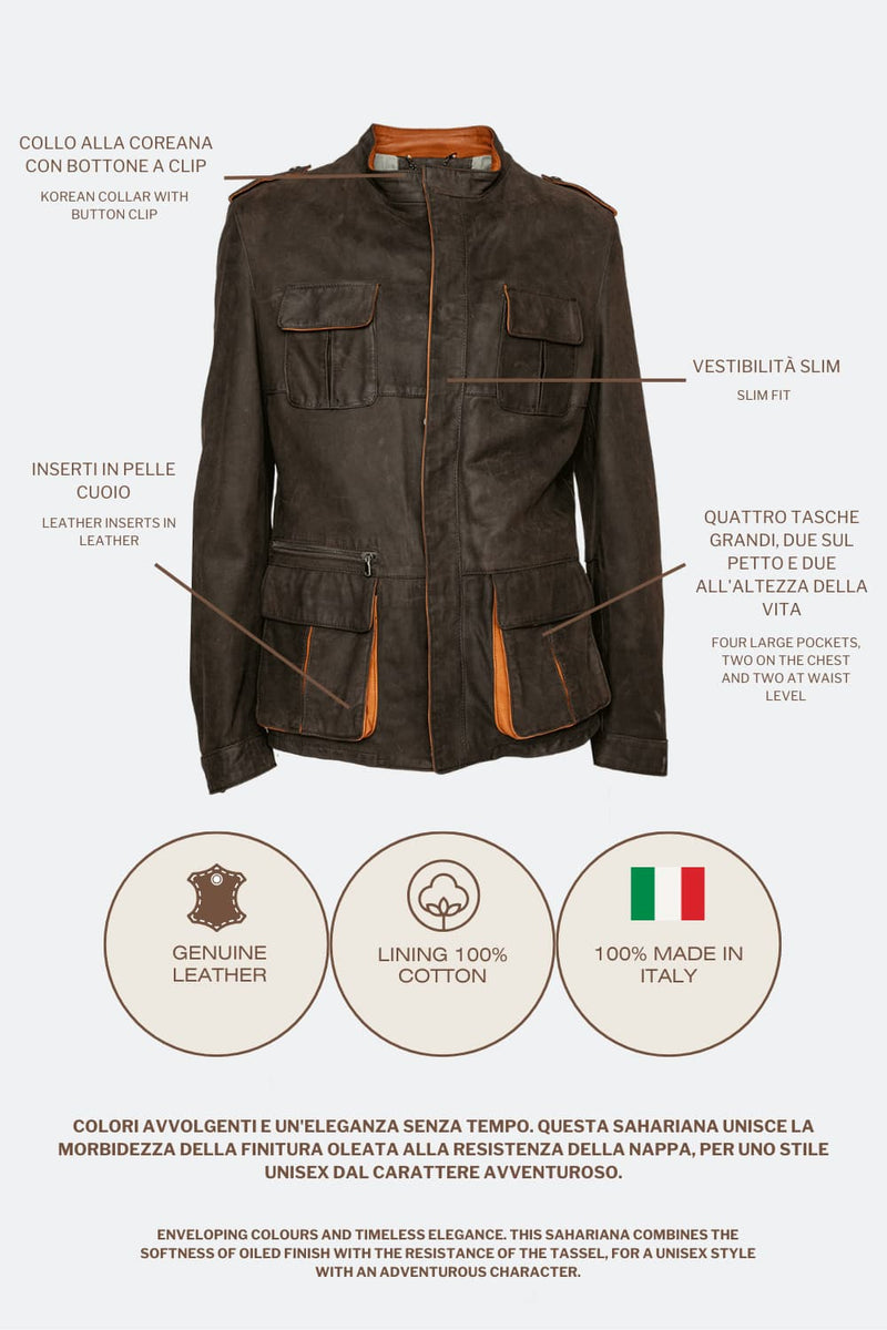 Francesco Oiled Saharan Dark Brown uomo Barone firenze - 6