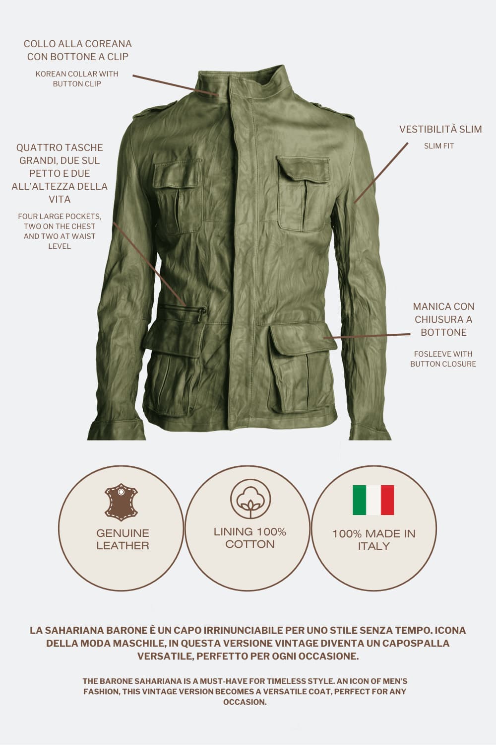 Francesco Saharan Vintage Green uomo Barone firenze - 8