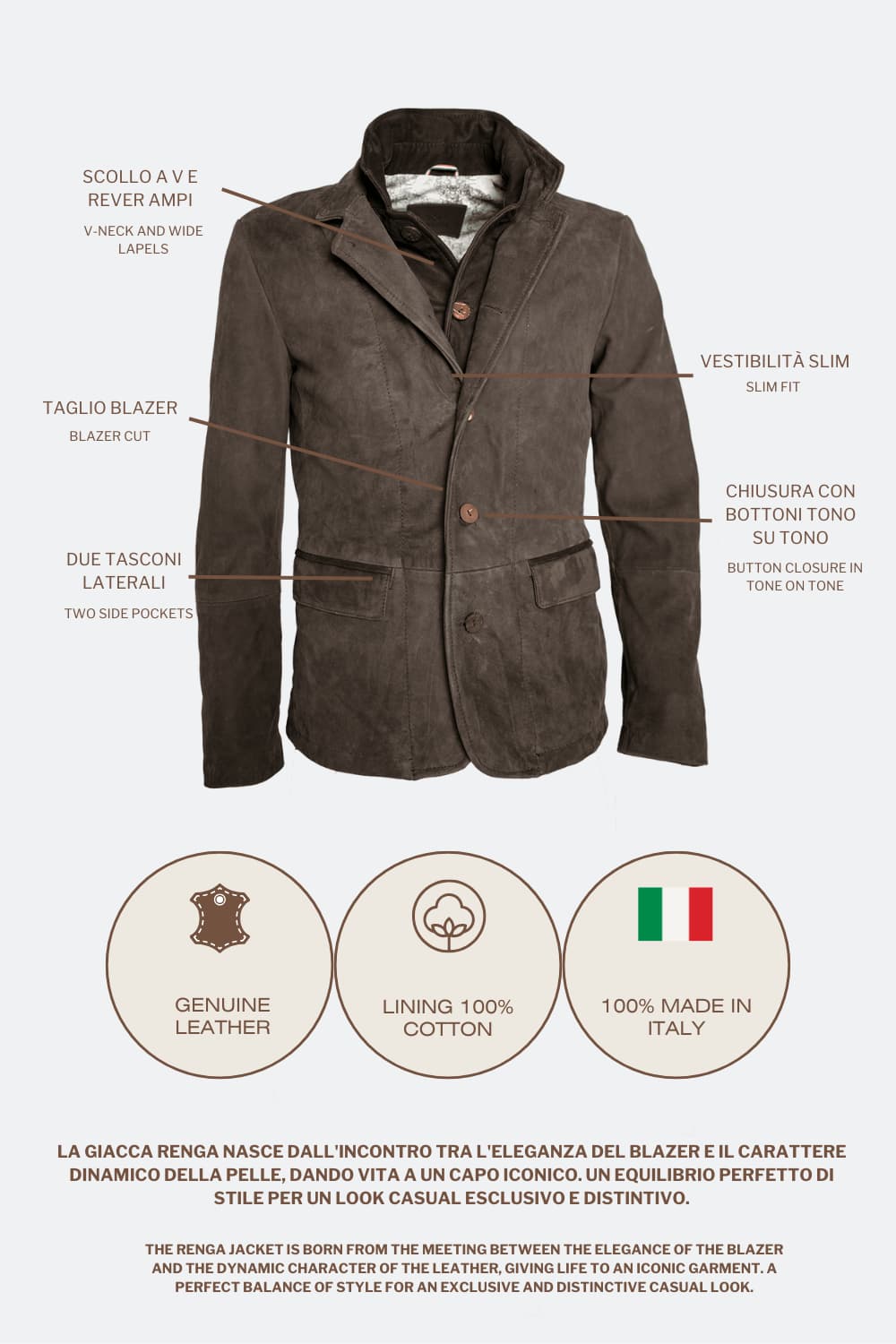 Renga Nubuck Dark Brown uomo Barone firenze - 7