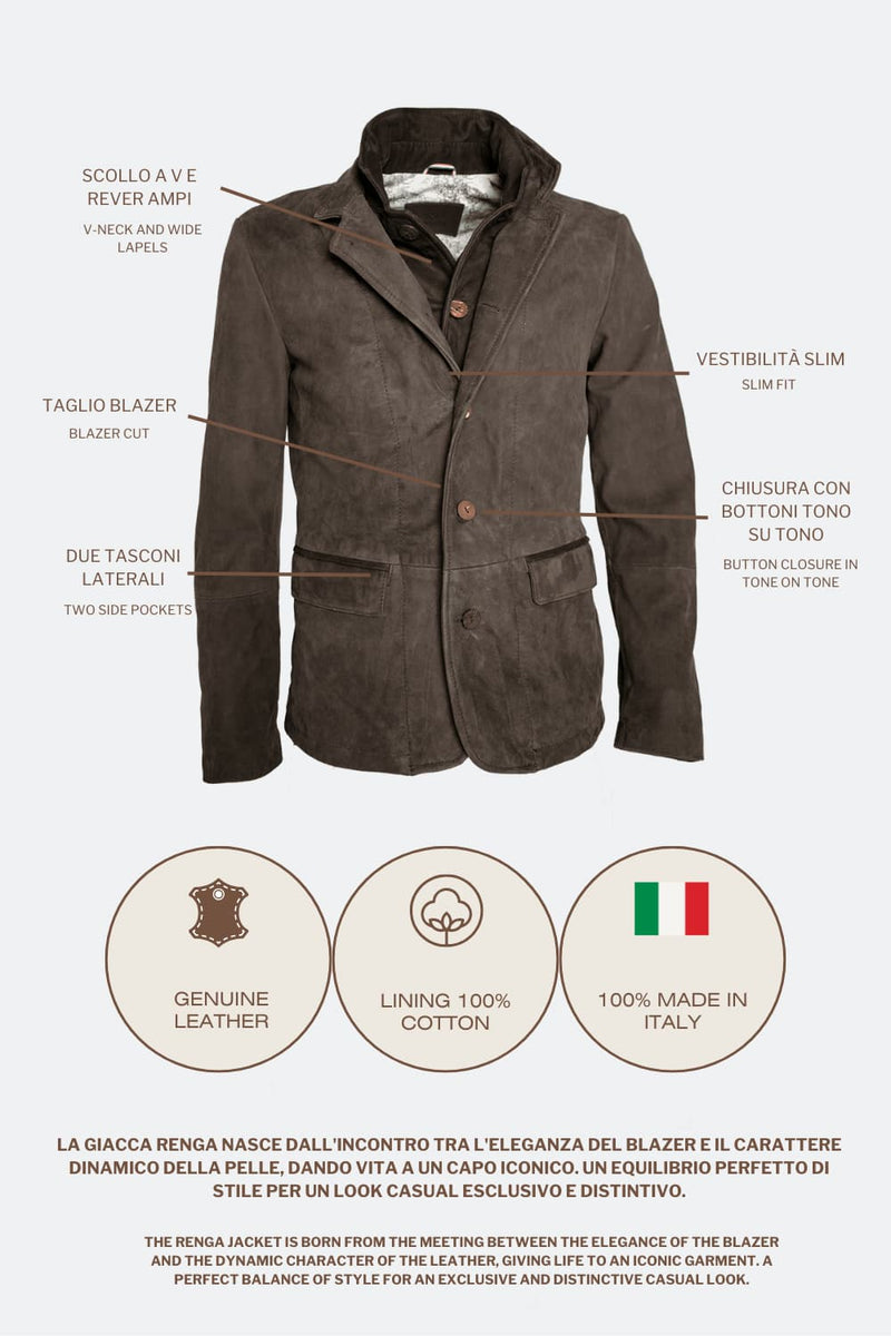 Renga Nubuck Dark Brown uomo Barone firenze - 7