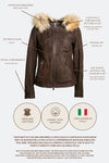 Sofia Oleato with Hood Fur Dark Brown donna Barone firenze - 7