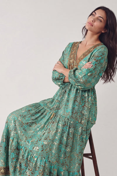 Turquoise Gypsy Maxi Dress