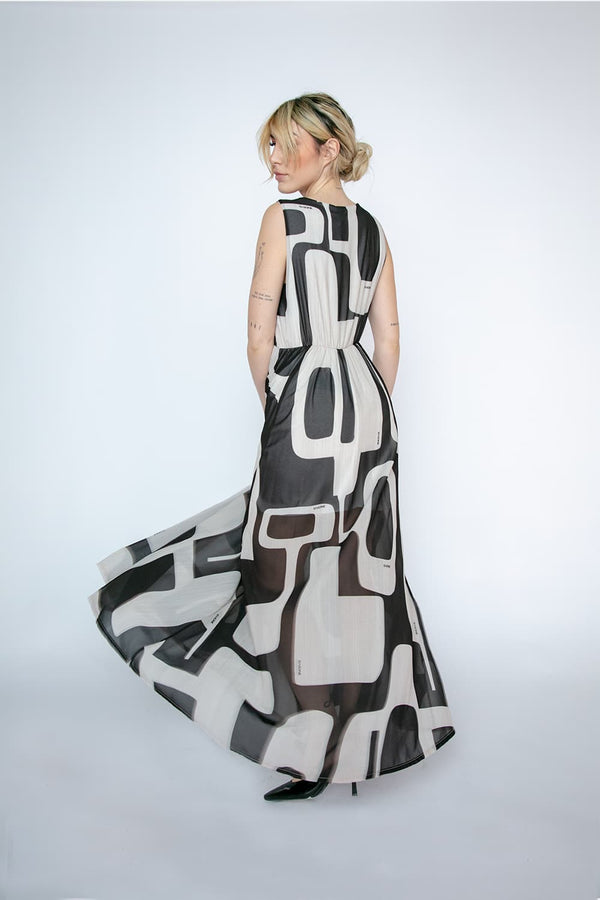 Long Dress With Slit Black donna Barone firenze