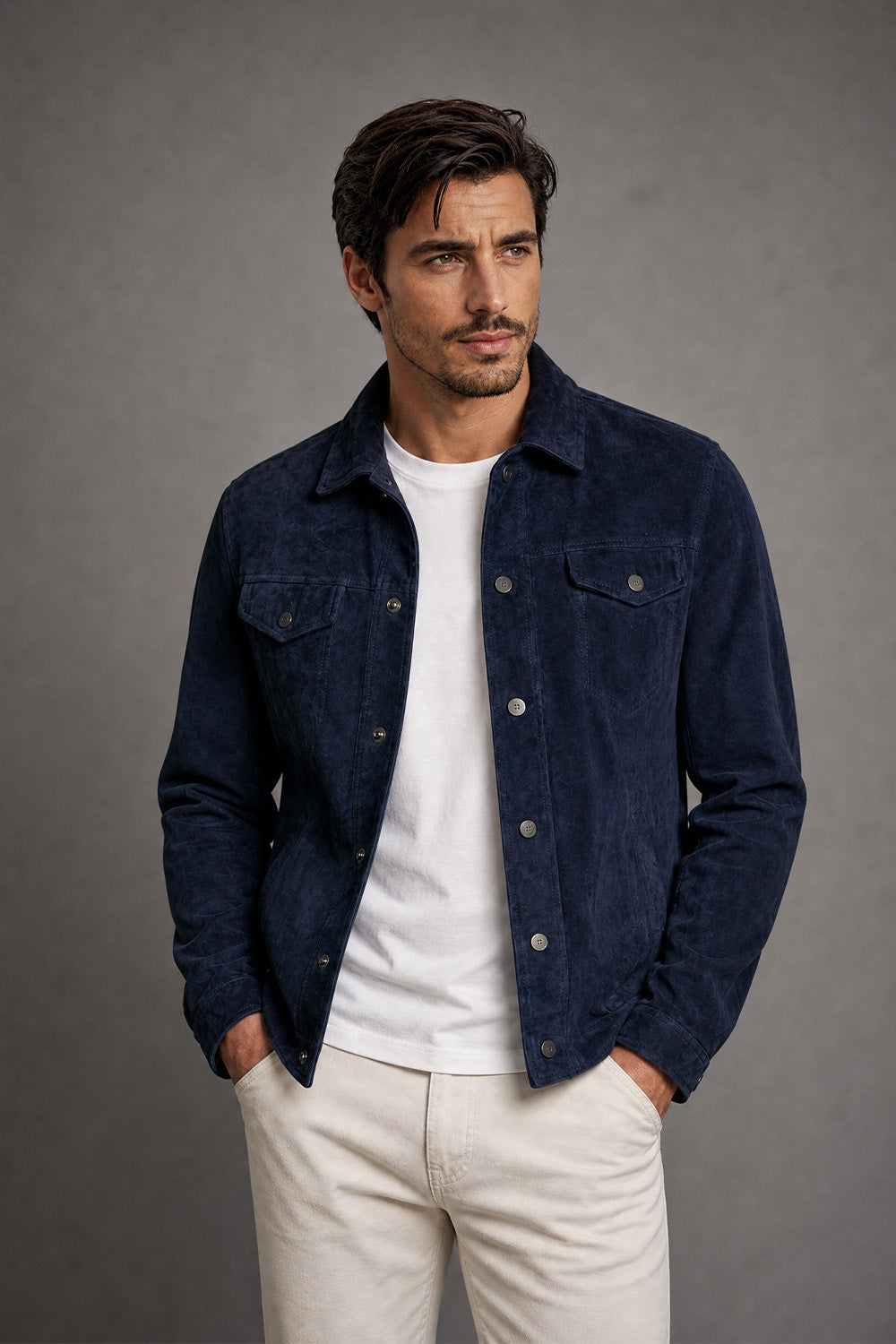 Ale Camoscio Sfoderata Blu unisex Baronefirenze - 4