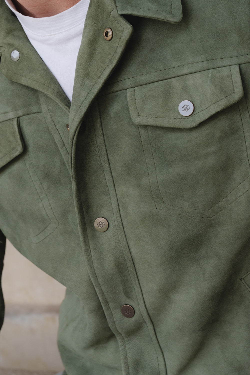 Ale Green Suede Men’s Jacket unisex Barone firenze - 4