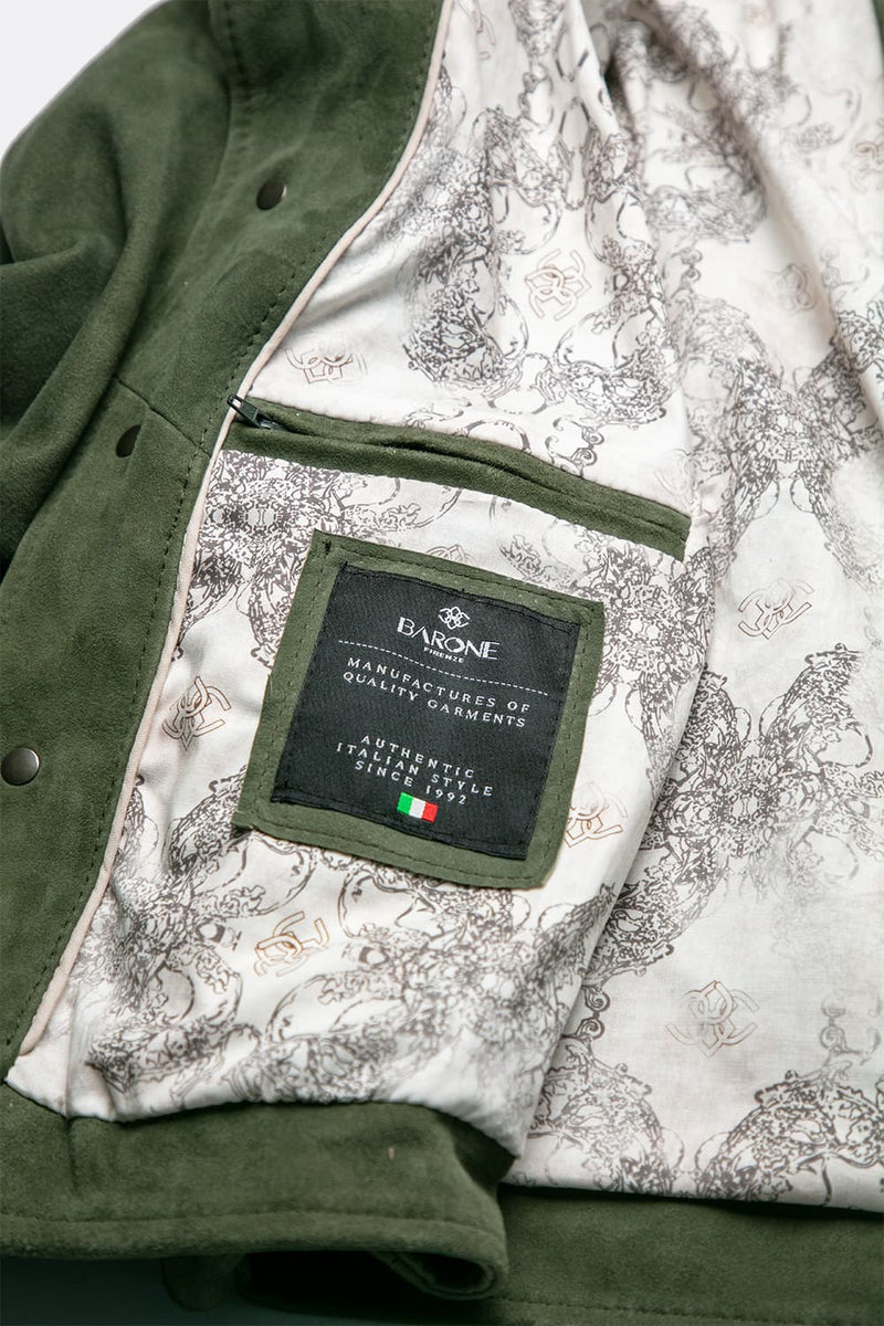 Ale Green Suede Men’s Jacket unisex Barone firenze - 6