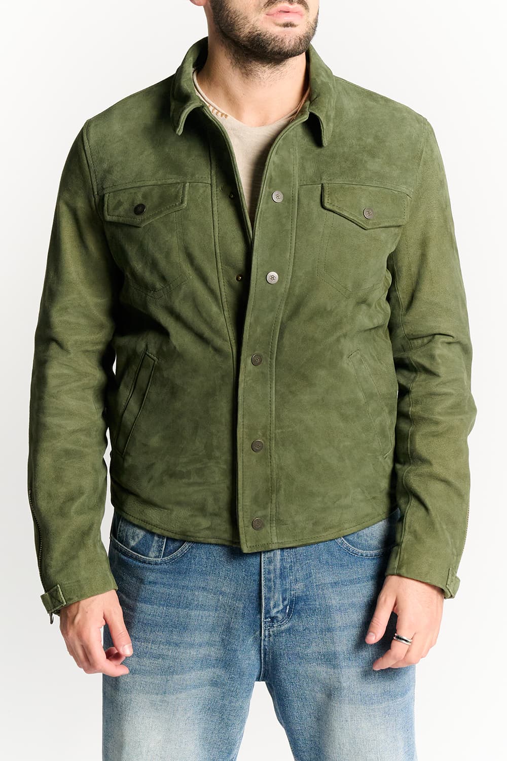 Ale camoscio verde 100% vera pelle Made in Italy - Barone Firenze