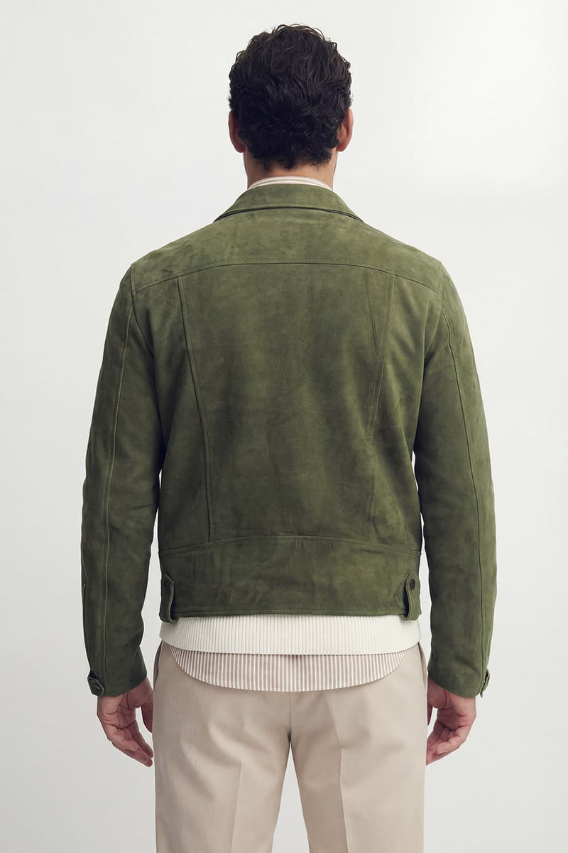 Ale Green Suede Men’s Jacket unisex Barone firenze - 9