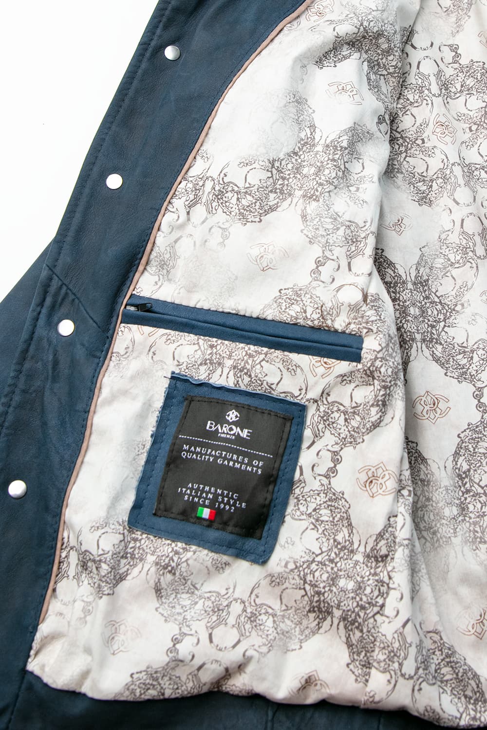 Ale Blue Suede Jacket Men's unisex Barone firenze - 9