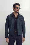Ale Blue Suede Jacket Men's unisex Barone firenze - 1