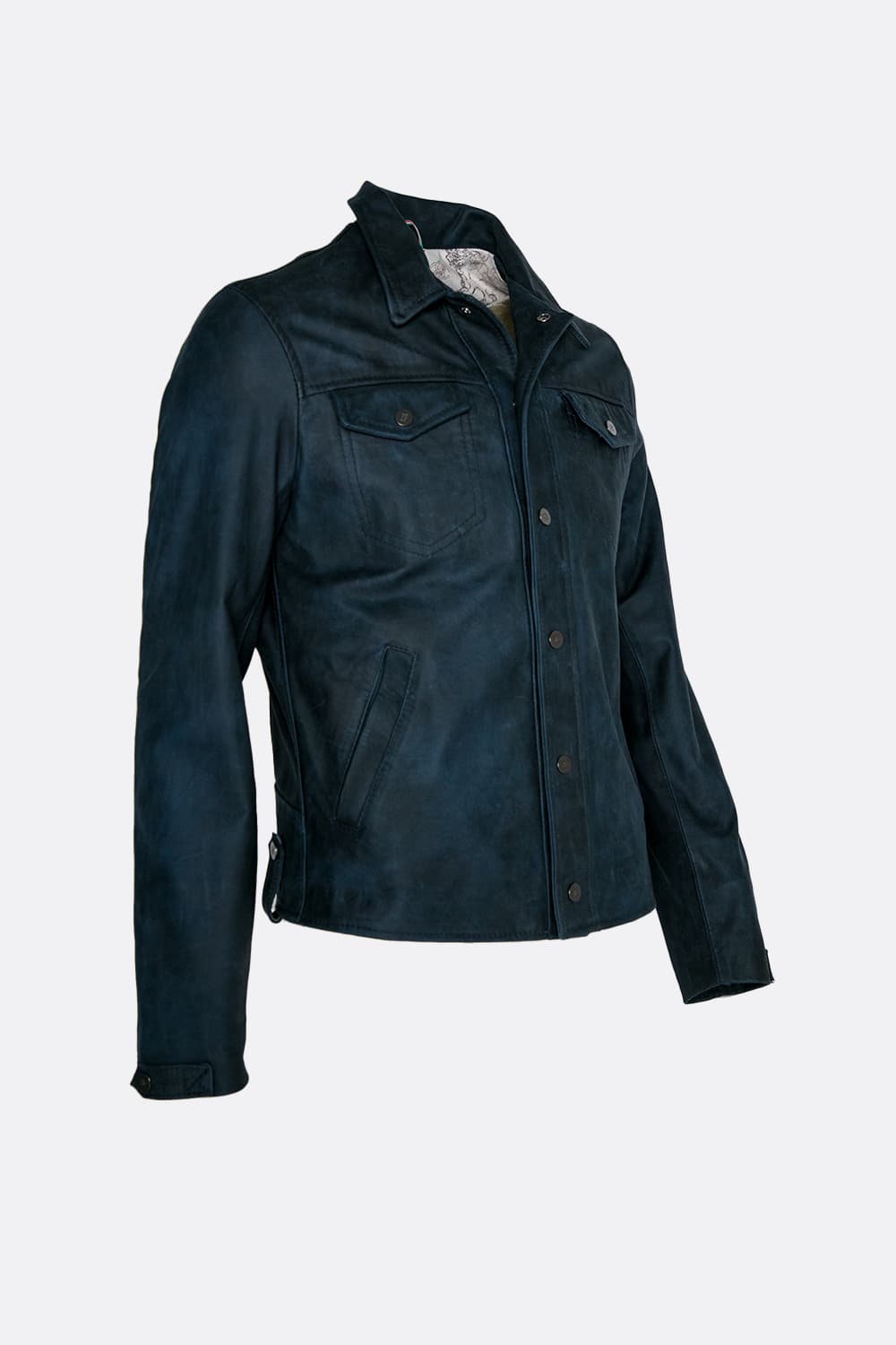 Ale Blue Suede Jacket Men's unisex Barone firenze - 4