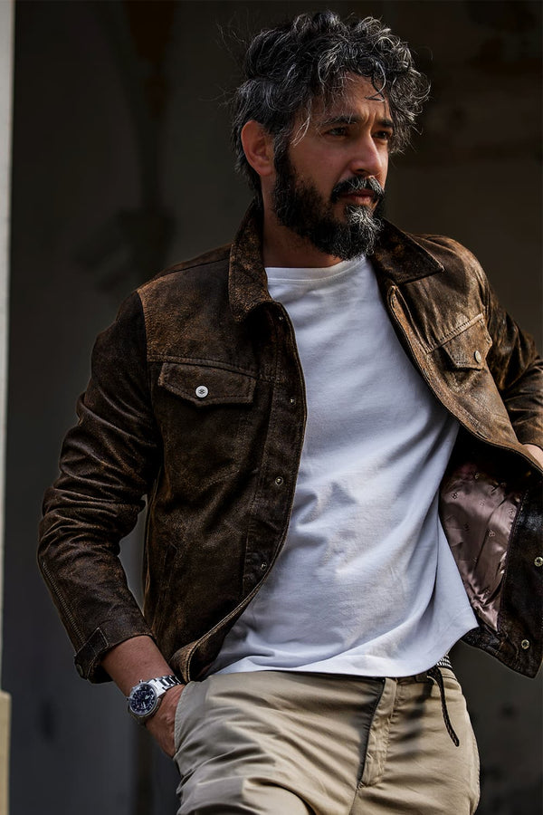 Ale Rock Dark Brown Jacket unisex Barone firenze