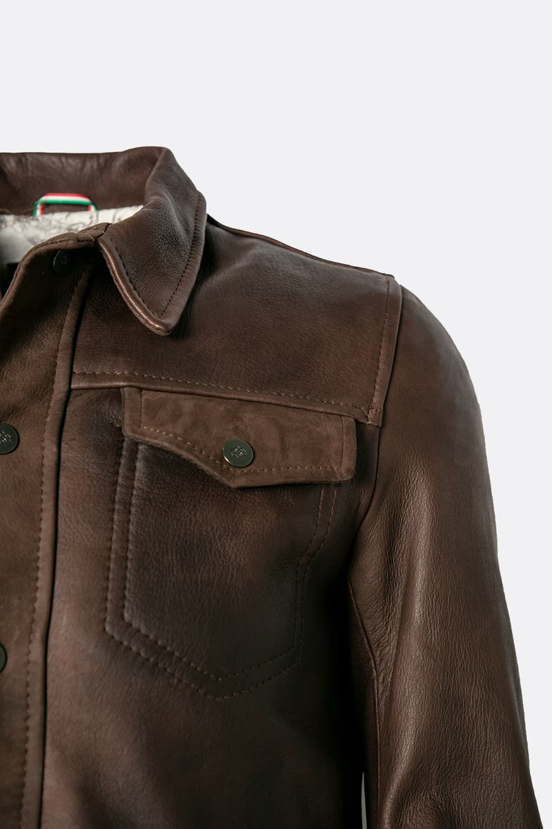 Ale Dark Brown Vegetable Leather unisex Barone firenze - 3
