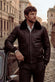 Aviator Black Leather Jacket uomo Barone firenze - 1