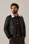 Aviator Shearling Style Black man Barone firenze - 7