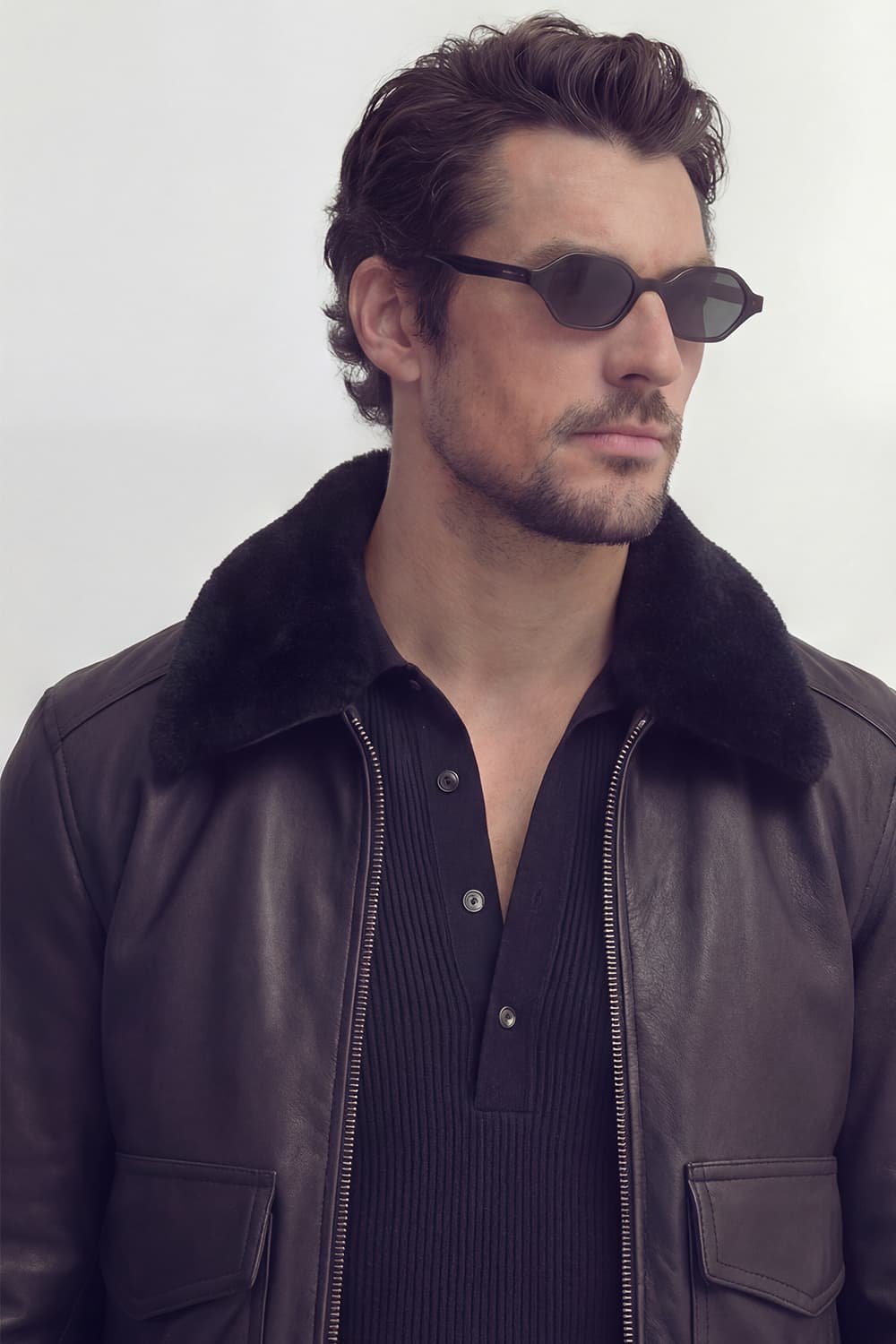 Aviator Black Leather Jacket uomo Barone firenze - 10