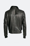Aviator Black Leather Jacket uomo Barone firenze - 13