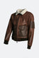 Aviator Shearling Style Dark Brown uomo Barone firenze - 6