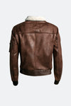 Aviator Shearling Style Dark Brown uomo Barone firenze - 13