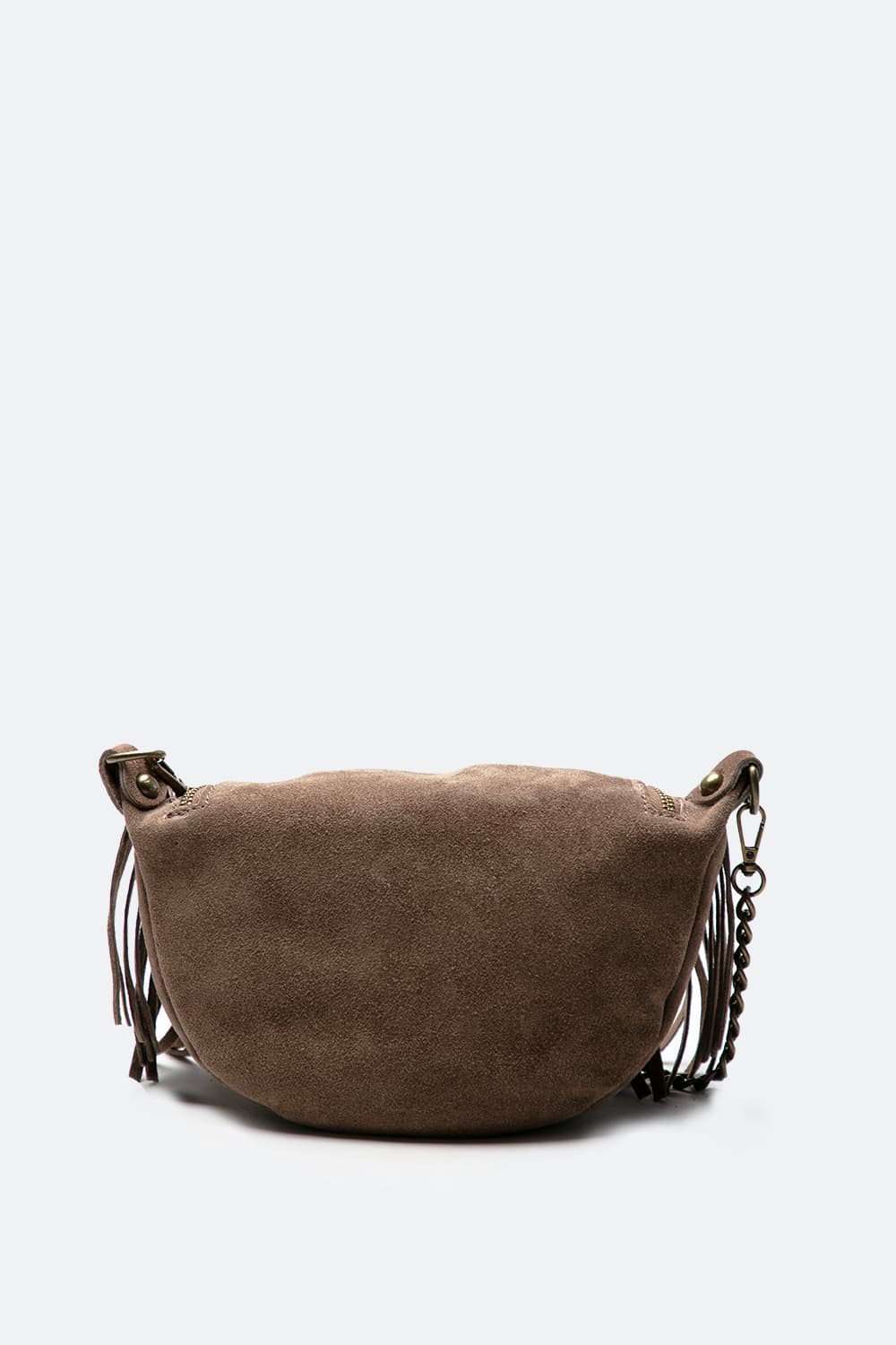 Bea Studded Suede Pouch Taupe woman Barone firenze - 7