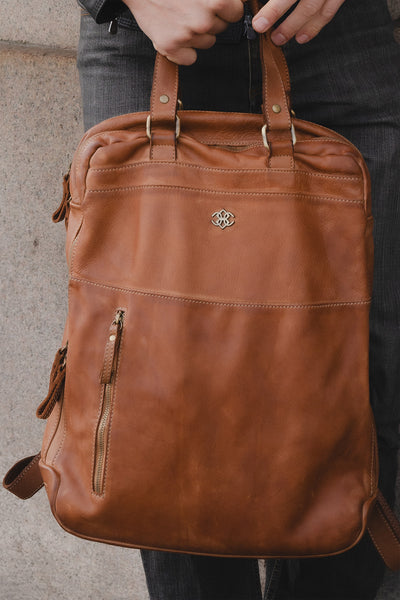 Tan Bolgheri Leather Backpack