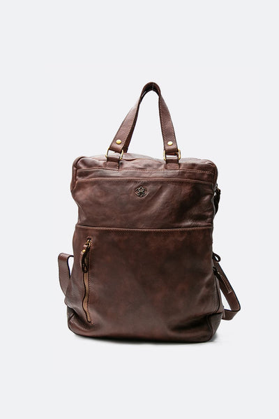 Dark Brown Bolgheri Leather Backpack
