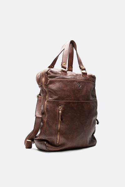 Dark Brown Bolgheri Leather Backpack