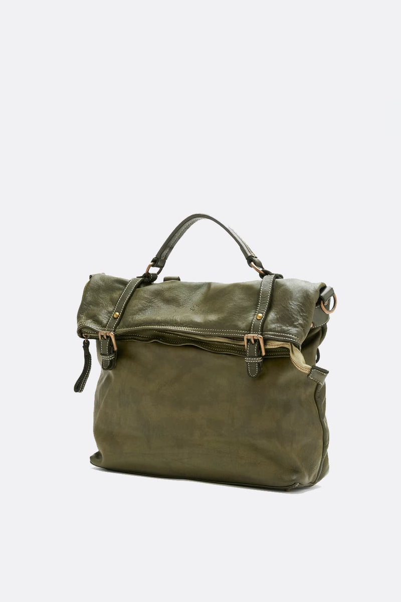 Brn 050 Green Backpack unisex Barone firenze - 4