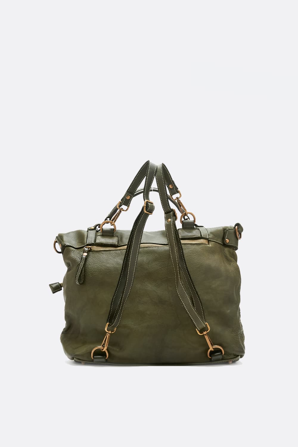 Brn 050 Green Backpack unisex Barone firenze - 5