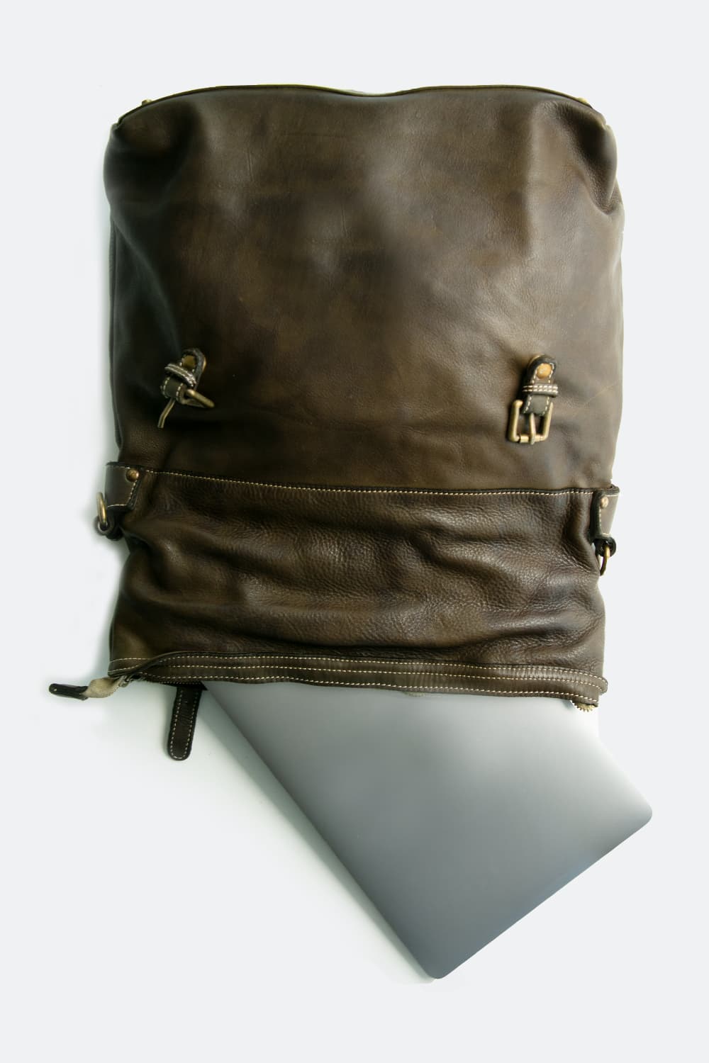 Brn 050 Green Backpack unisex Barone firenze - 2