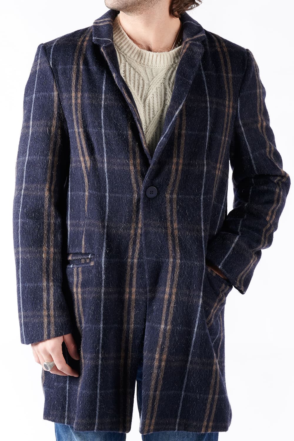 Men's Mixed Cashmere Classic Coat uomo Barone firenze - 1