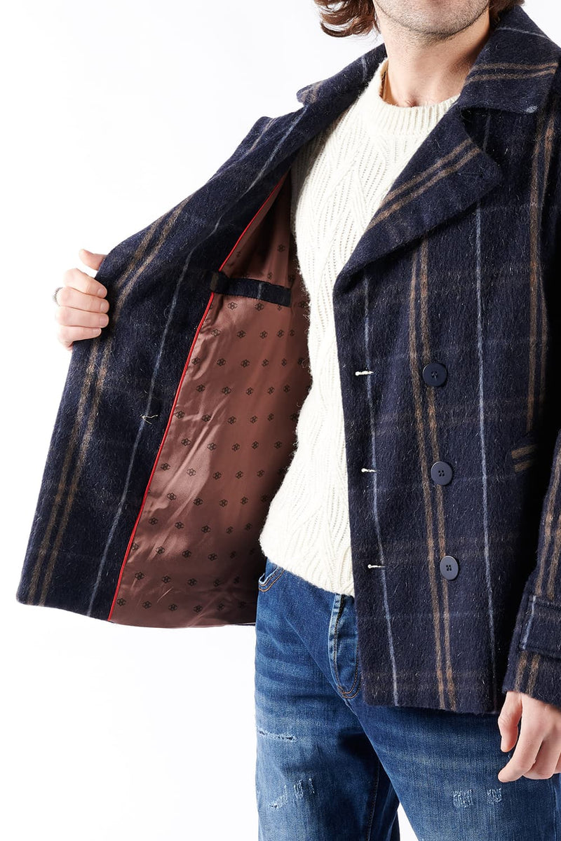 Men's Double Breasted Mixed Cashmere Coat uomo Barone firenze - 2