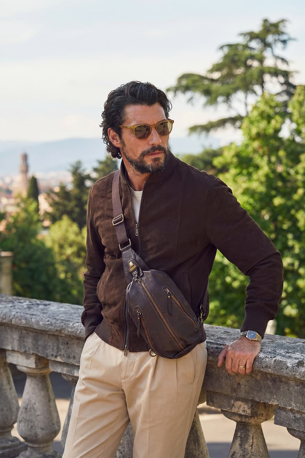 Certaldo Dark Brown Pouch uomo Barone firenze - 7