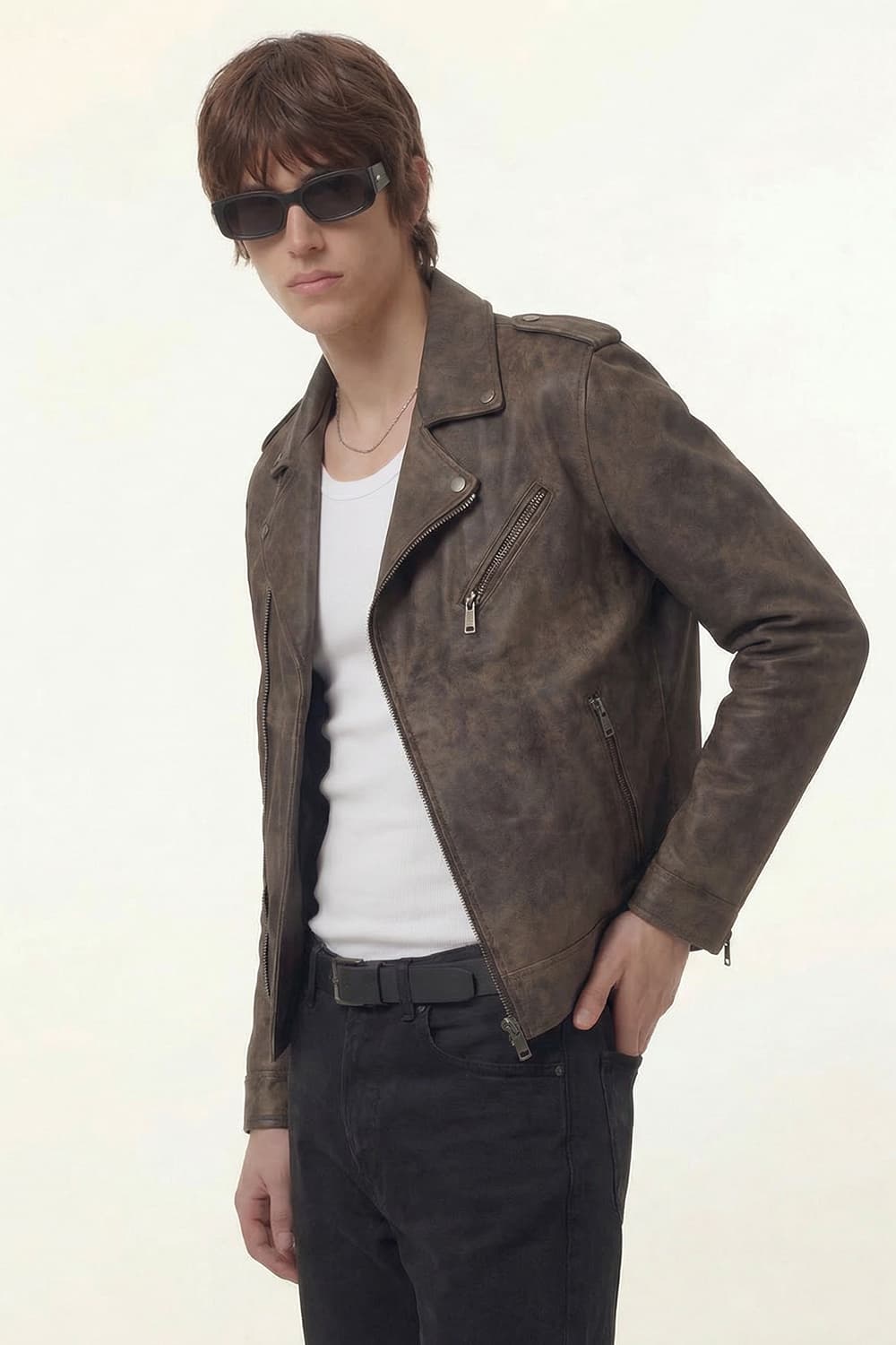 Chiodo Man Bis Nuvolato Dark Brown uomo Barone firenze - 1