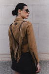 Women’s Suede Fringe Biker Jacket woman Barone firenze - 4