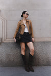 Women’s Suede Fringe Biker Jacket woman Barone firenze - 8