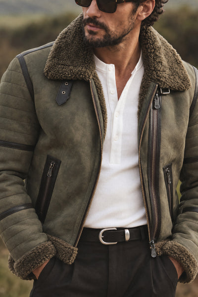 Chiodo Gold Shearling Style Verde