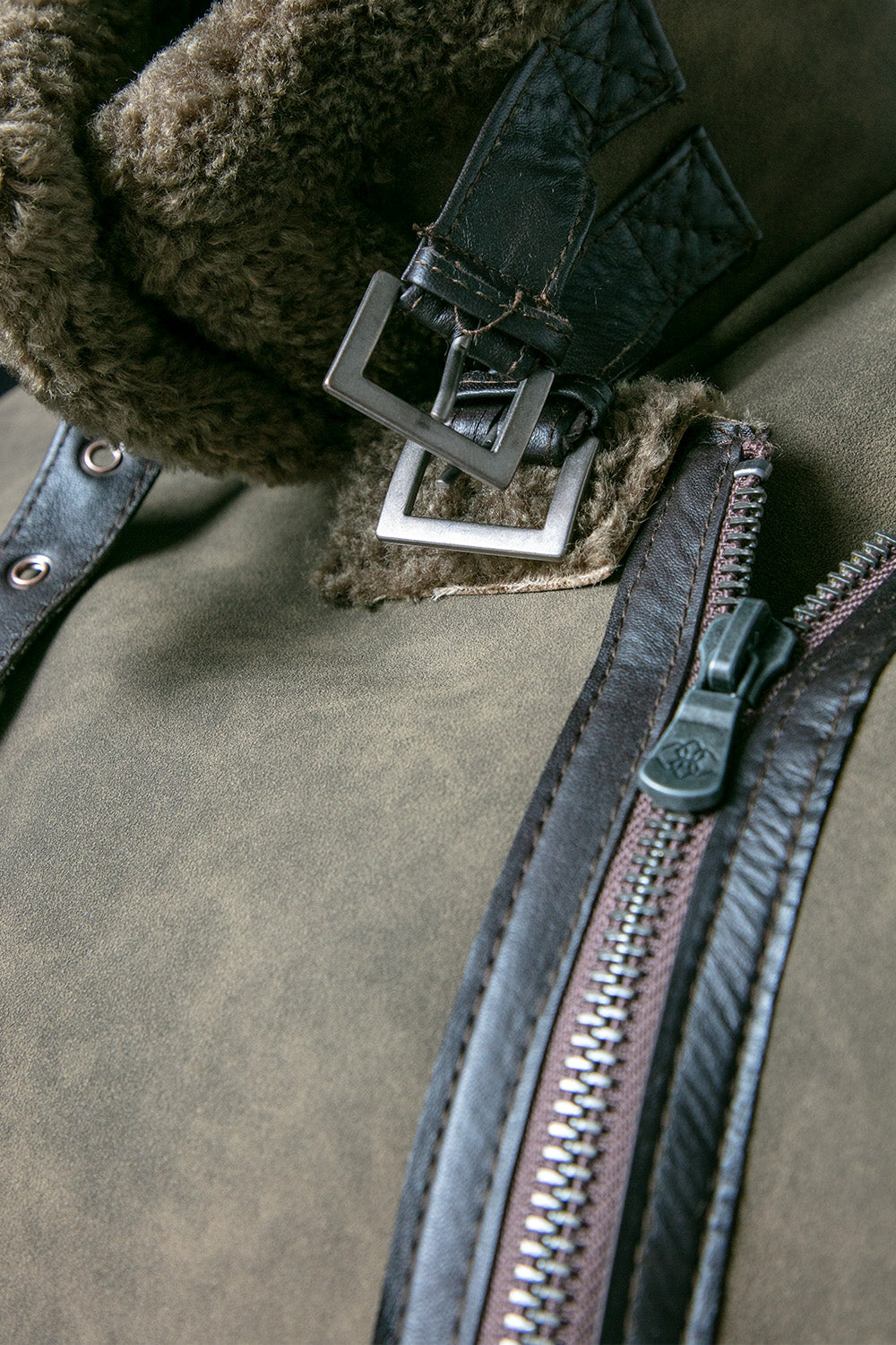 Chiodo Gold Shearling Style Verde man Barone firenze - 3