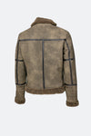 Chiodo Gold Shearling Style Verde man Barone firenze - 7