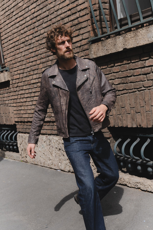Chiodo Man Bis Nuvolato Dark Brown man Barone firenze