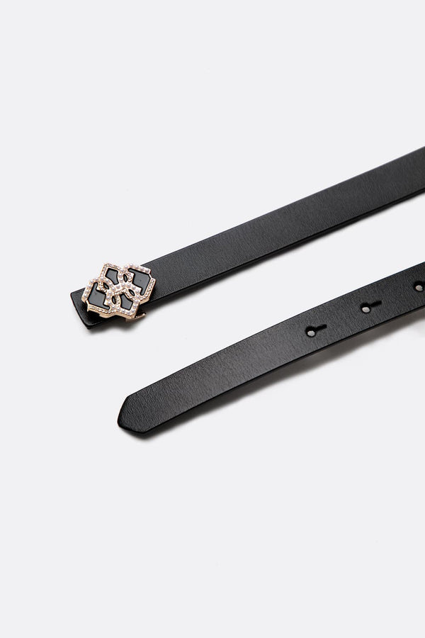 Mini Logo Belt Black donna Barone firenze