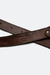 Dallas Men's Belt Dark Brown/Silver unisex Barone firenze - 3