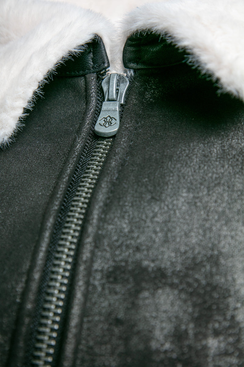 Elton Gold Colletto Shearling Style Nero Panna man Barone firenze - 2